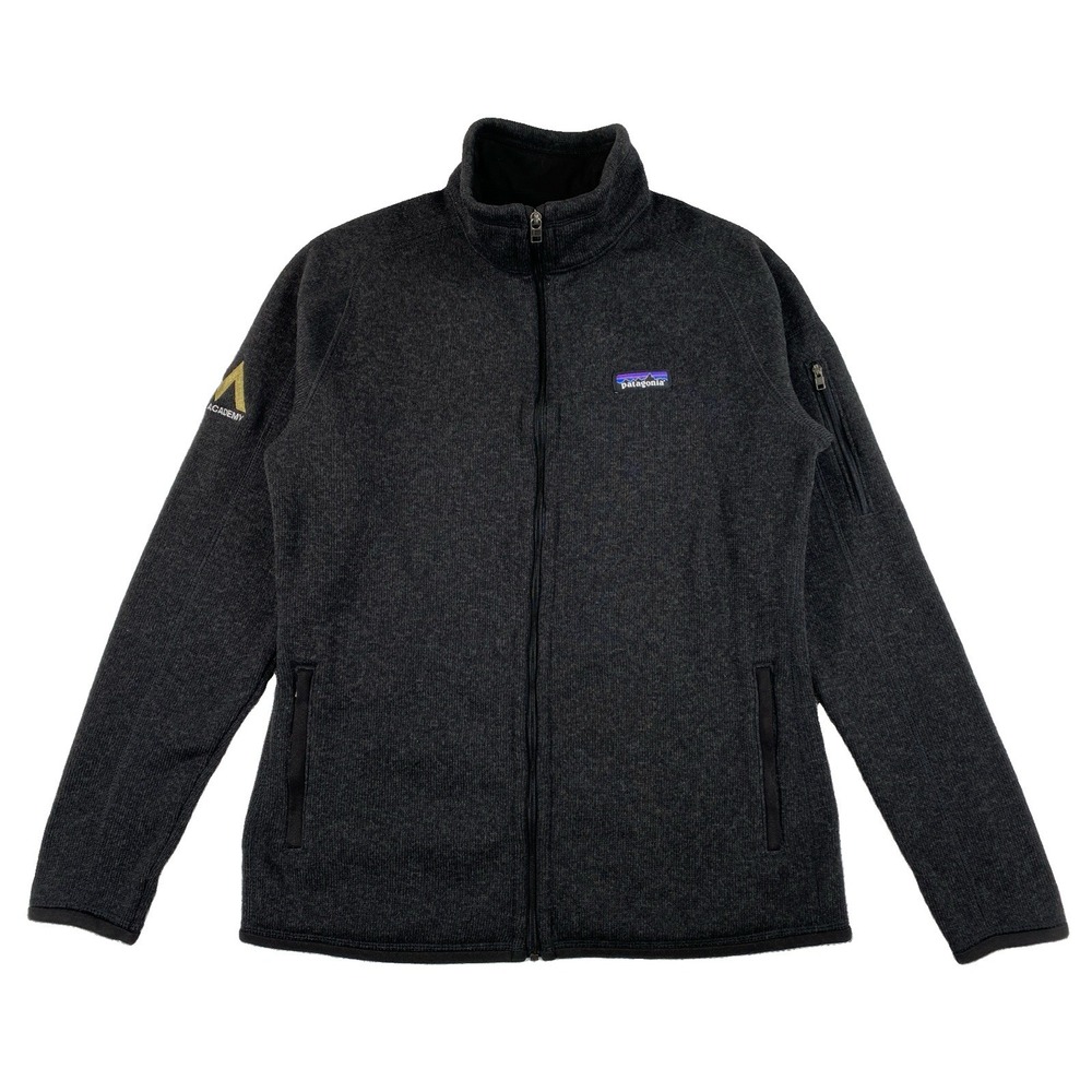 Patagonia Better Sweater Jacket Women's Medium Black Full Zip Corp Logo